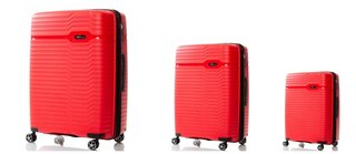 Набор дорожный чемоданов на колесах V&V Travel Summer Breeze из полипропилена с расширительной молнией Красный